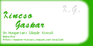 kincso gaspar business card