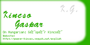 kincso gaspar business card